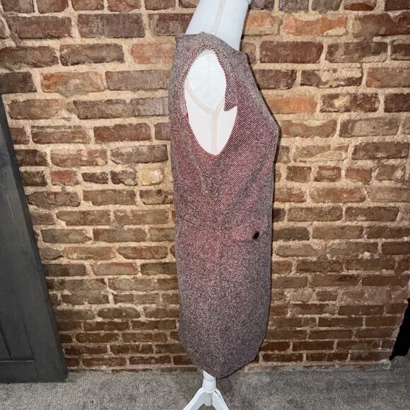 MNG Dress Womens Sz L Red/black/gray Cap Sleeve Work Career Basic Office Church - Picture 2 of 10